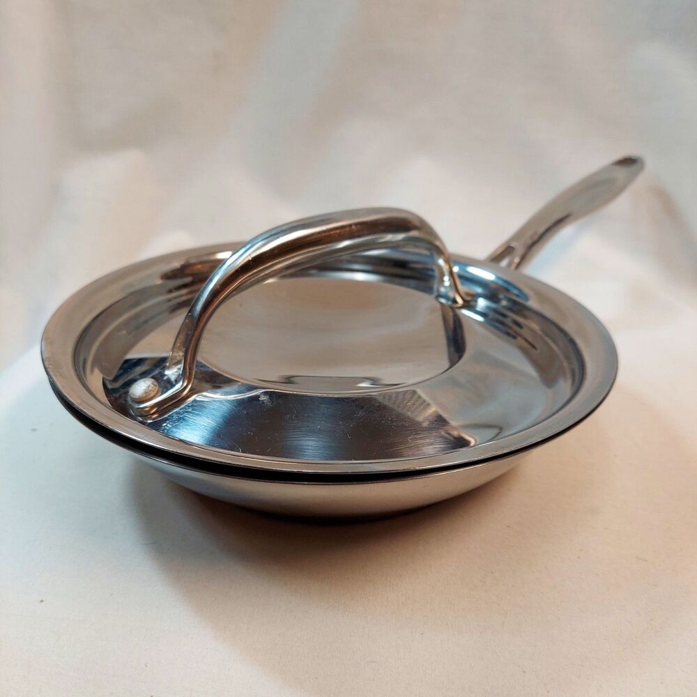 Kirkland Signature 8.5" Stainless Steel Fry Pan Skillet Copper Core with Lid